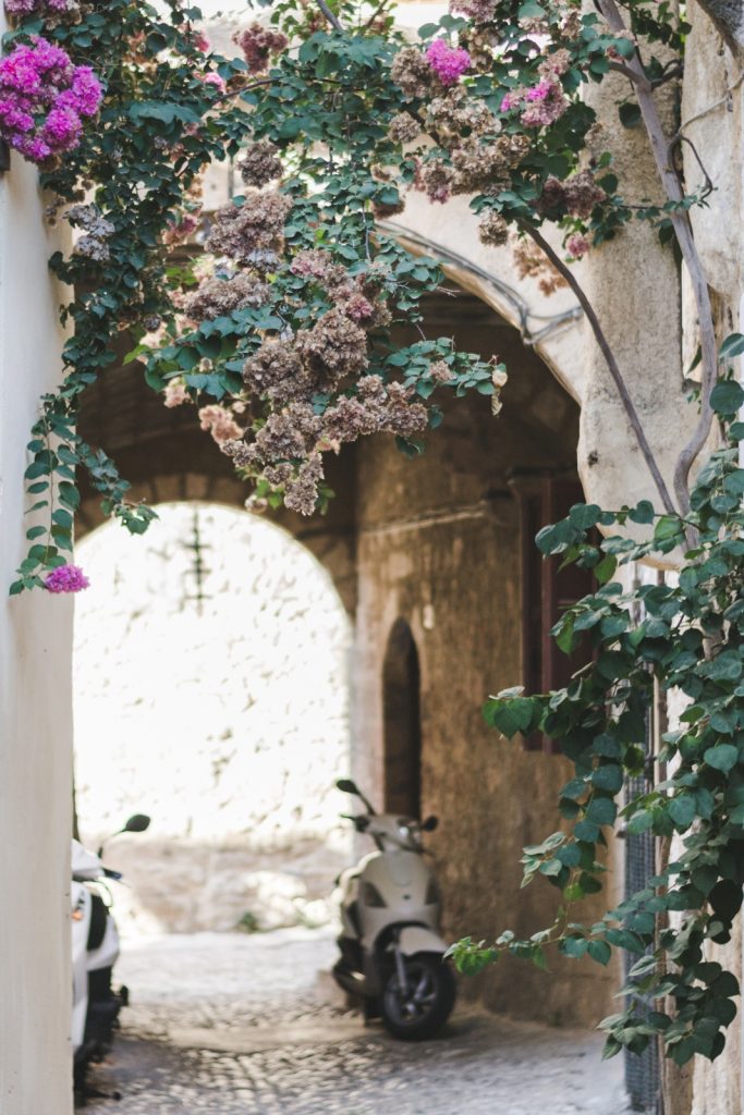 Scooters in Rhodes Medieval City, Greece - from travel blog http://Epepa.eu