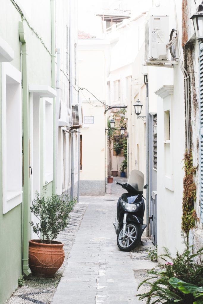 Narrow alleyways near Mandilara Street, Rhodes New Town, Greece - from travel blog: http://Epepa.eu