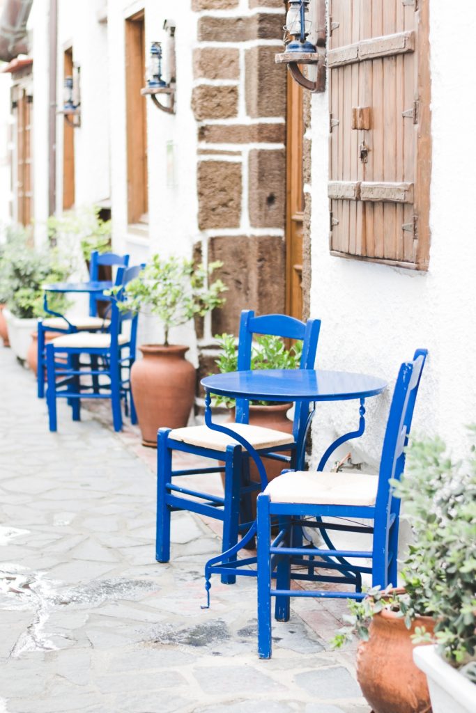 Charming Greek restaurant in Mandilara Street, Rhodes New Town, Greece - from travel blog: http://Epepa.eu