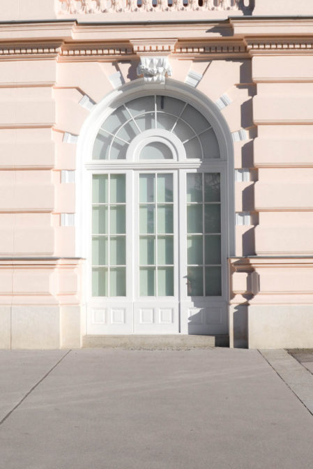 A charming architectural detail of the Albertina art gallery building in Vienna, Austria