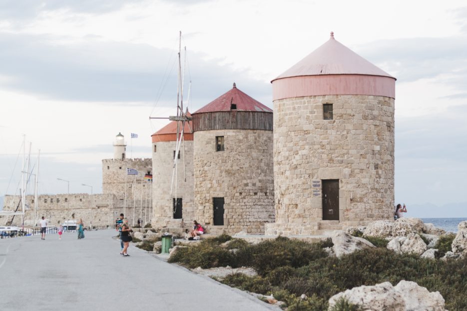 Windmills of Mandraki, Rhodes Town, Greece - from travel blog: https://epepa.eu/