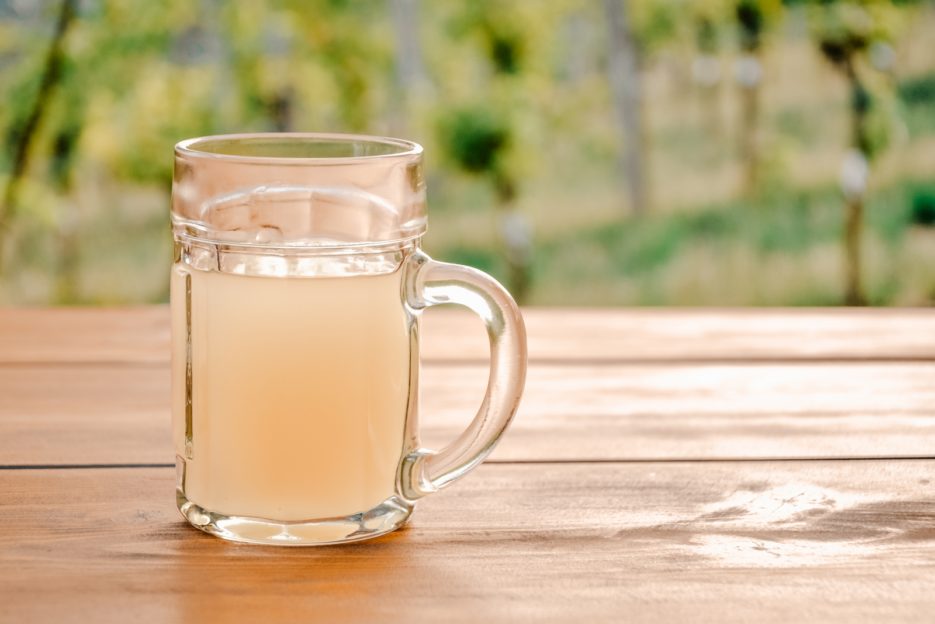 Sturm, a popular alcoholic drink in Austria made from made from partially fermented grapes