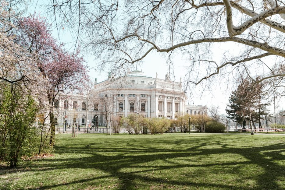 The Burgtheater seen from Rathauspark, Vienna