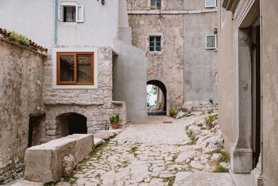 Lubenice, a ghost village on the island of Cres, Croatia