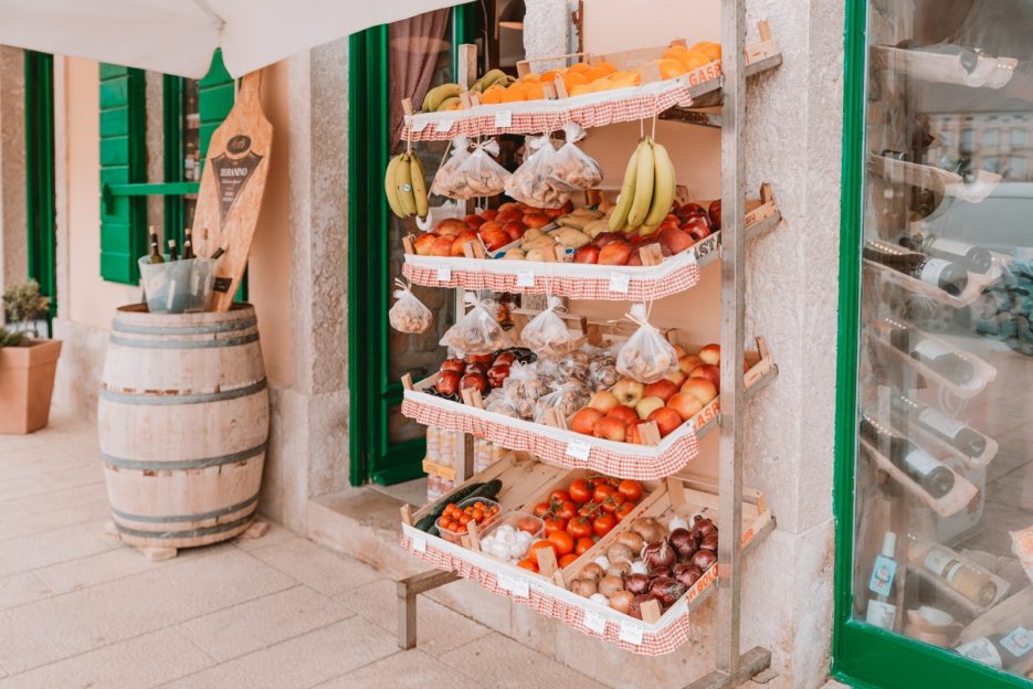 A shop with local products in Mali Lošinj, Croatia